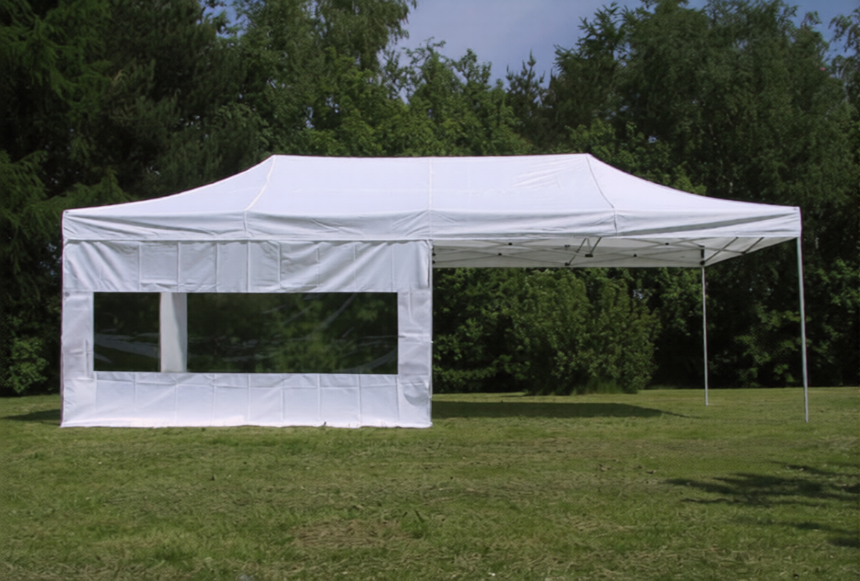 FLEXTENTS PRO - 4m x 8m Weiß, mit 6 Seitenwänden – Bild 2