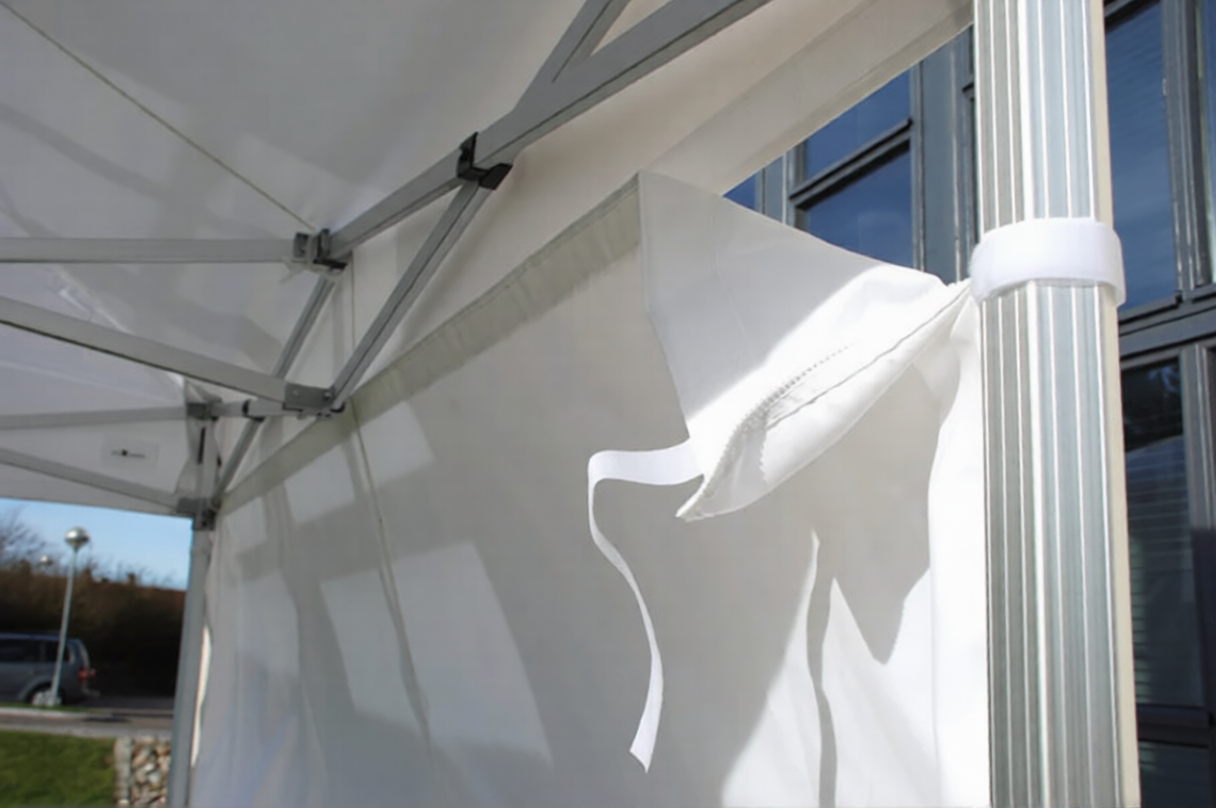 FLEXTENTS PRO - 4m x 8m Weiß, mit 6 Seitenwänden – Bild 3